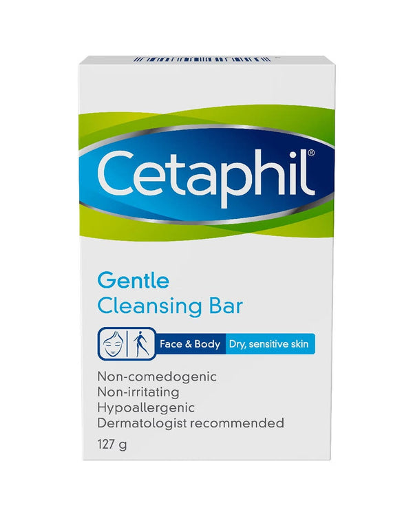 Cetaphil Hypoallergenic Gentle Face & Body Cleansing Bar for Dry & Sensitive Skin, 127g