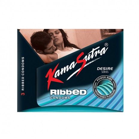 Kama Sutra Ribbed Condom, 3 Pieces