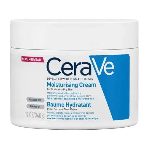 CeraVe Hypoallergenic Moisturizing Face & Body Cream with Ceramides & Hyaluronic Acid for Dry to Very Dry Skin, 340g