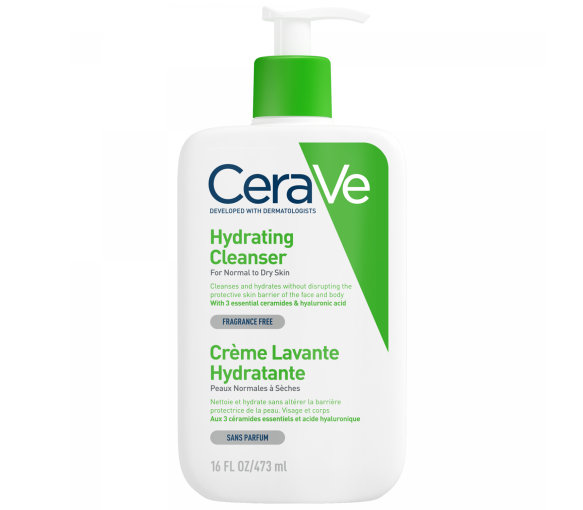 CeraVe Hypoallergenic Hydrating Face & Body Cleanser with Ceramides & Hyaluronic Acid, 473ml