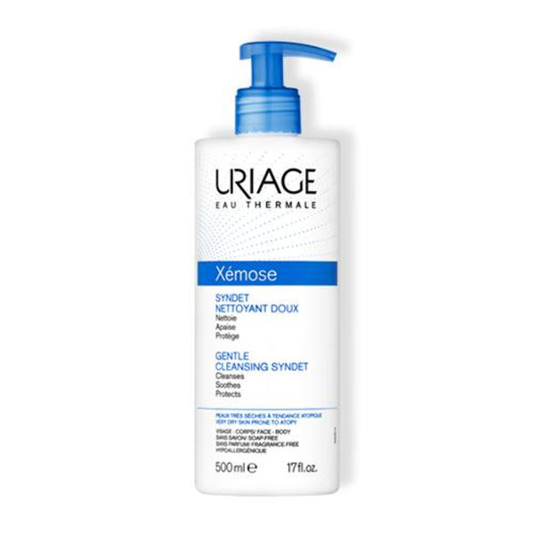 Uriage Xemose Hypoallergenic Gentle Cleansing Syndet for Face & Body with Very Dry Skin, 500ml
