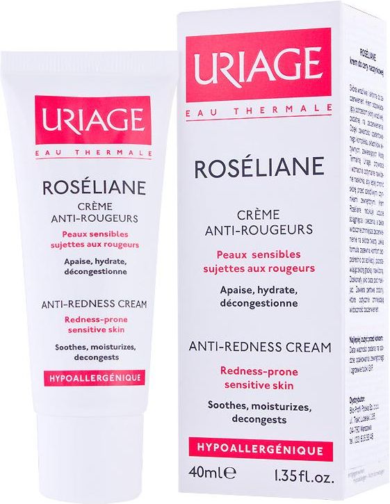 Uriage Roseliane Hypoallergenic Anti-Redness Facial Cream for Dry, Sensitive & Red-Prone Skin - non comedogenic