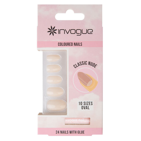 Invogue Oval Nail Shape Classic Nude Colored Nails