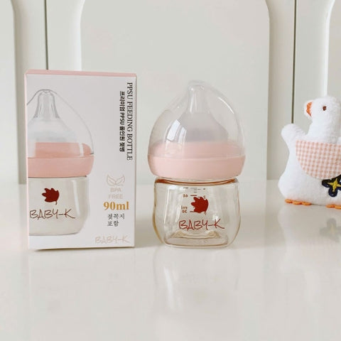 Bebina Strawberry Baby Bottle 50mm Caliber Flow: +0M Light Pink, 90ml