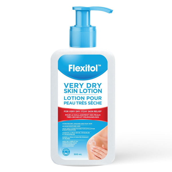 Flexitol Hydrating Face & Body Lotion with Urea & Dimethicone for Dry, Cracked & Itchy Skin, 500ml