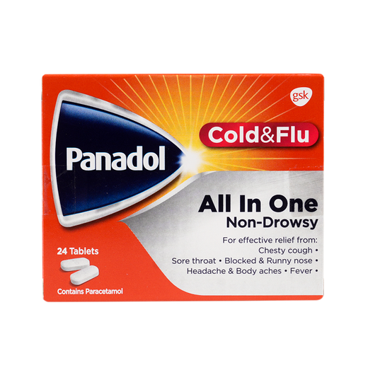 Panadol All in One Cold & Flu Non-Drowsy Tablets, 24 Tablets