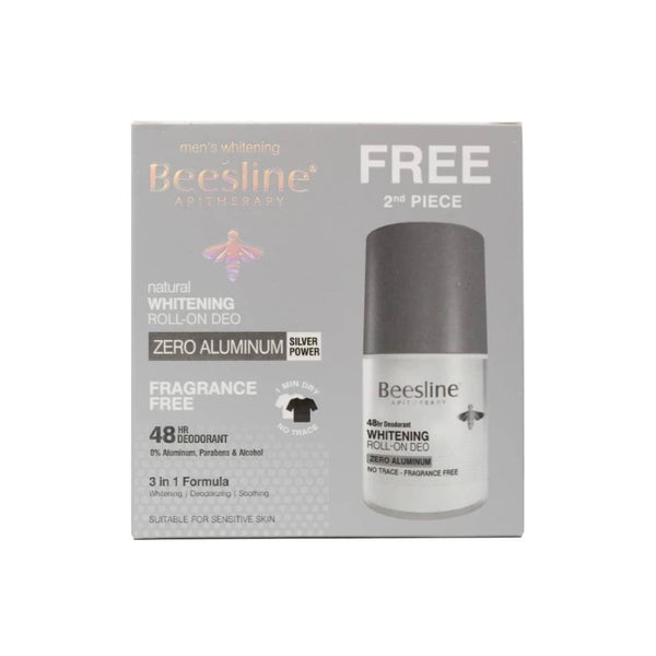 Beesline Whitening Zero Aluminum Deodorant Roll On, 2x50ml
