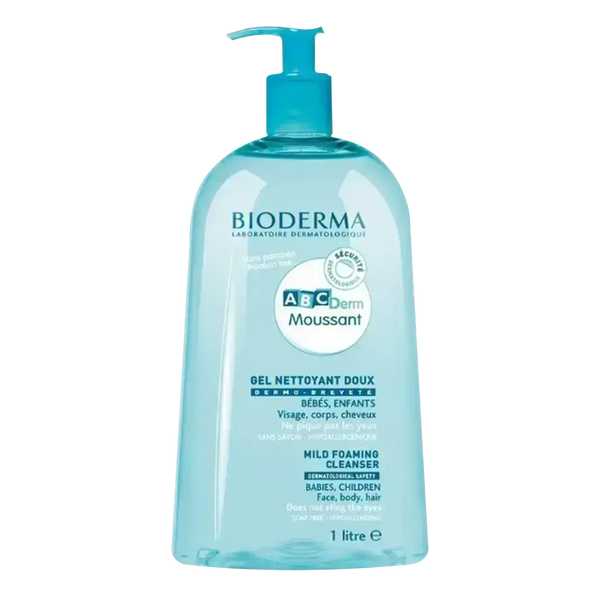 Bioderma ABC Derm Moussant Foaming Gel for The Delicate Skin of Babies & Children, 1L