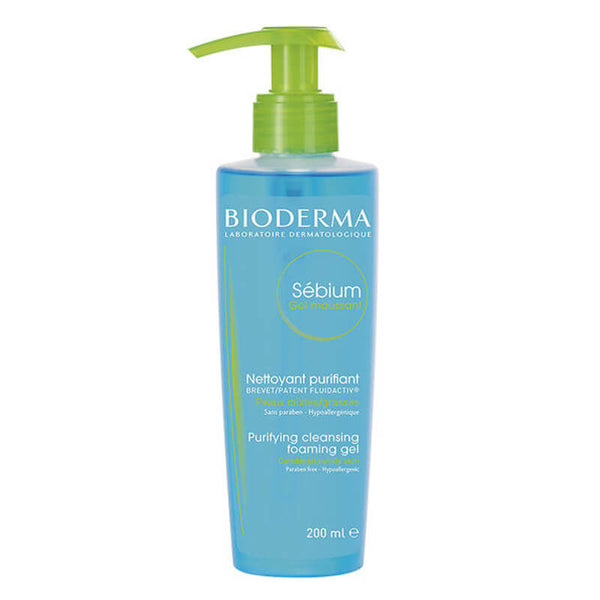Bioderma Sebium Hypoallergenic Purifying & Cleansing Facial Cleanser Gel for Combination & Oily Skin, 200ml
