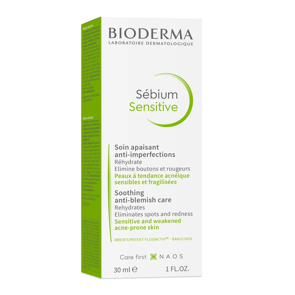 Bioderma Sebium Sensitive Soothing Anti-Blemish Cream for Weakened Acne-Prone Skin, 30ml
