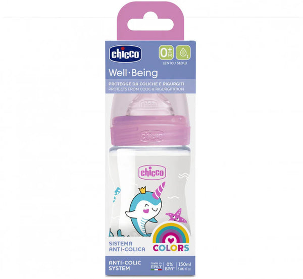 Chicco Bottle Well Being Girl Silicon Slow Flow 150 ml