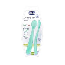 Chicco Soft Blue Silicon Spoons, 2 Pieces