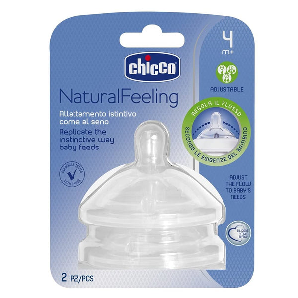 Chicco Teat Natural Feeling +4M Adjustable Flow 2 Pcs
