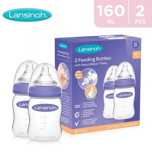 Lansinoh Plastic Feeding Bottle 2 pcs x 160 ml