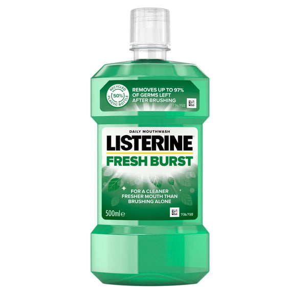 Listerine Fresh Burst Mouthwash, 500ml
