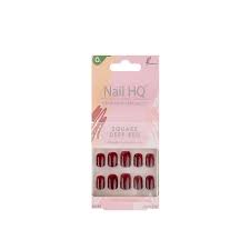 Nail HQ Square Deep red 24 Nails