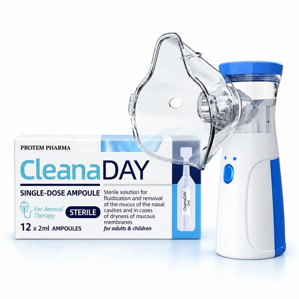 Mesh Nebuliser + Cleanaday 12 ampoules