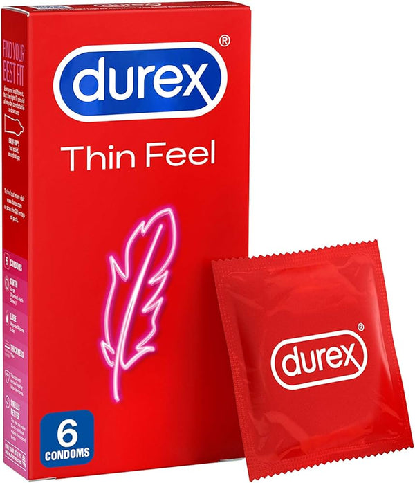 Durex Thin Feel Condoms for Men, 6 Pieces