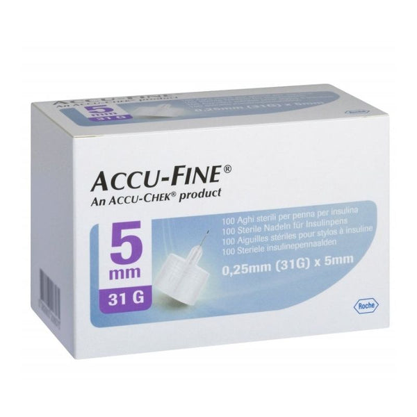 Accu-Fine Insulin Pen Needles 0.25mm x 6mm 100 Needle