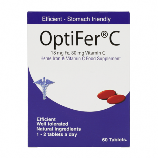 OptiFer C 18 mg Fe 80 mg Vit C 60 Tablets