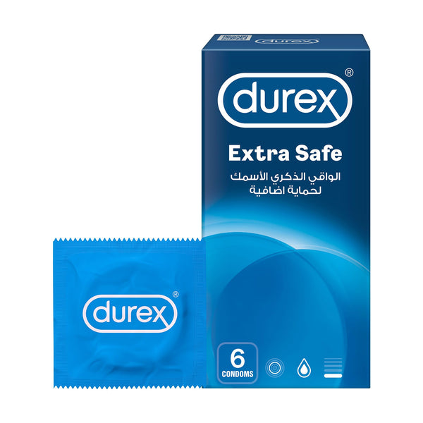 Durex Extra Safe Condoms for Men, 6 Pieces