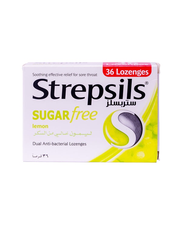 Strepsils Lemon Sugar Free Sore Throat Relief Lozenges, 36 Lozenges
