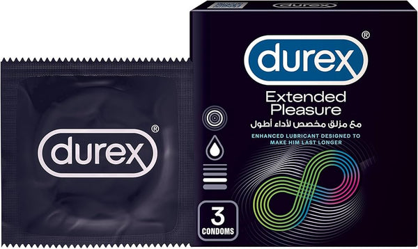 Durex Extended Pleasure Condoms for Men, 3 Pieces