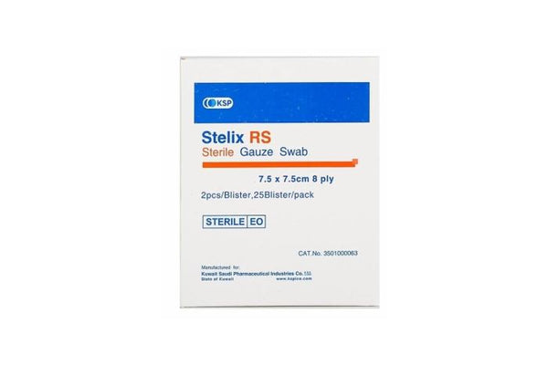 KSP Stelix RS Gauze Bandage 7.5cm x 7.5cm 100 Pieces