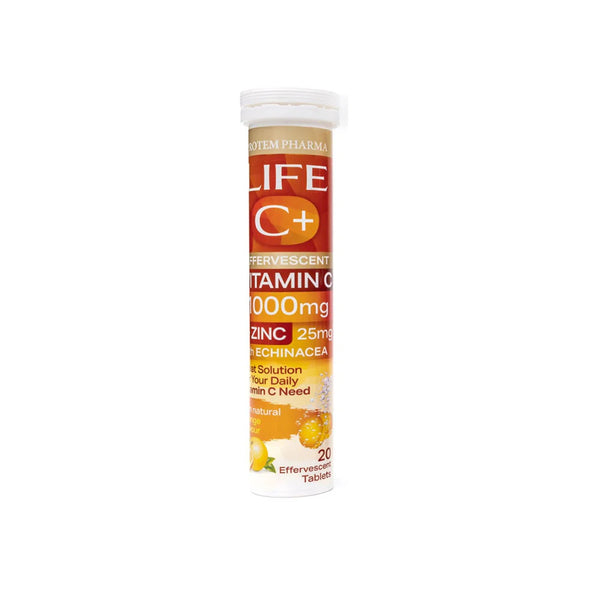 Life C+ 1000Mg With Zinc orange Flavour 20 Effervescent Tablets
