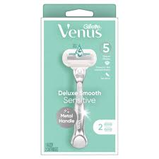 Gillette Venus Deluxe Smooth Sensitive 5-Blade Razor with 2 Refills