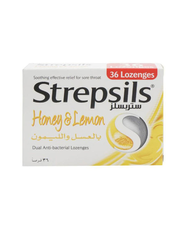 Strepsils Honey & Lemon Sore Throat Relief Lozenges, 36 Lozenges