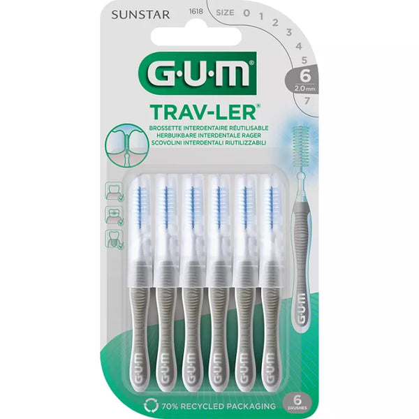 GUM Trav-ler Gray 2.0mm 6 Pieces