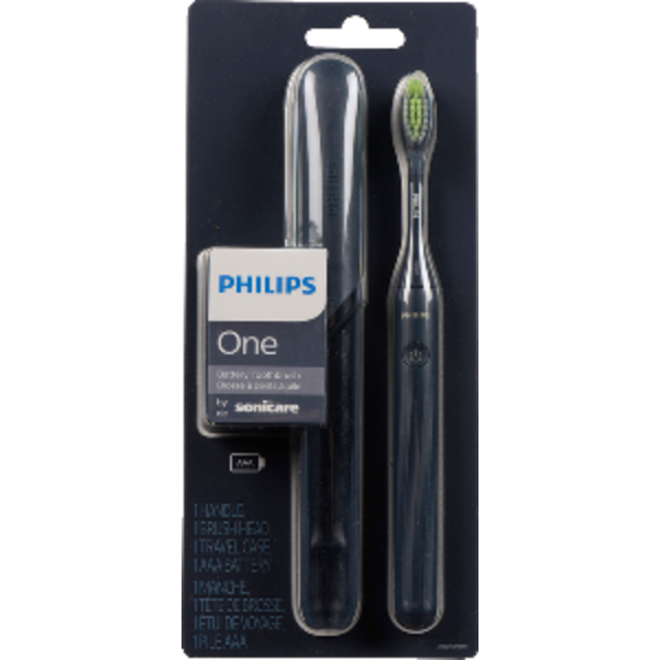 Philips One Black Battery Powered Toothbrush with Case & Battery, 1 Pack