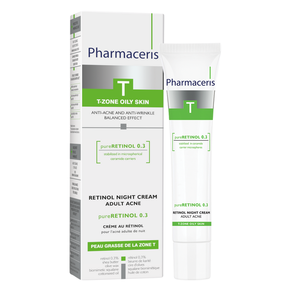 Pharmaceris Facial Night Cream with Retinol for Adult Acne, Oily & Combination Skin, 40ml