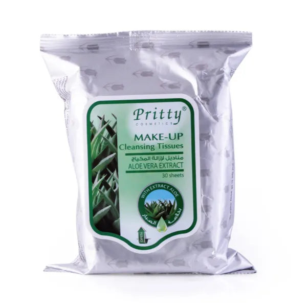 Pritty Makeup Cleansing Tissues with Aloe Extract, 30 Sheets