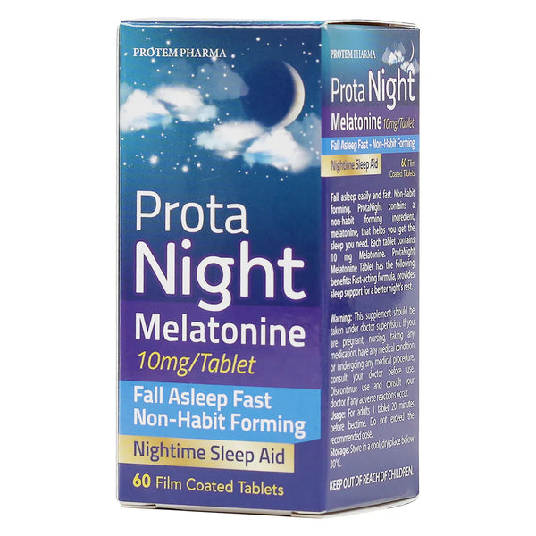 prota night melatonin 10 mg 60 tablets