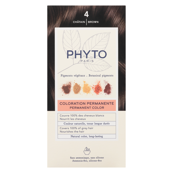 Phyto Paris Permanent Hair Color Kit Brown 4, 1 Pack