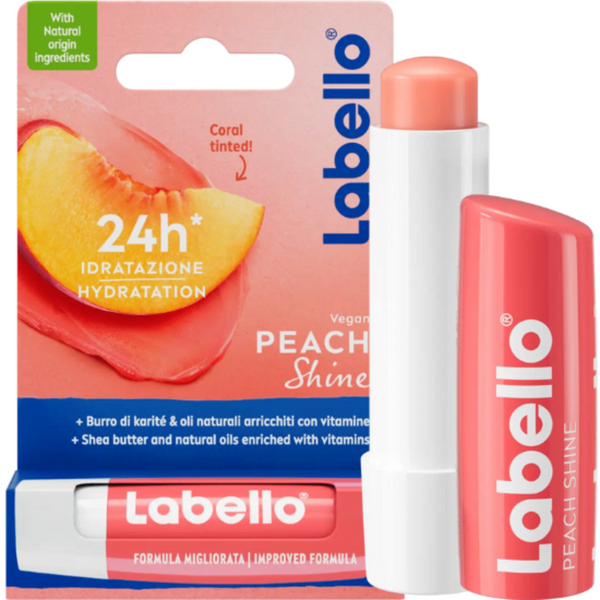 Labello 24H Melt-In Peach Shine Moisturizing Lip Balm, 1 Piece