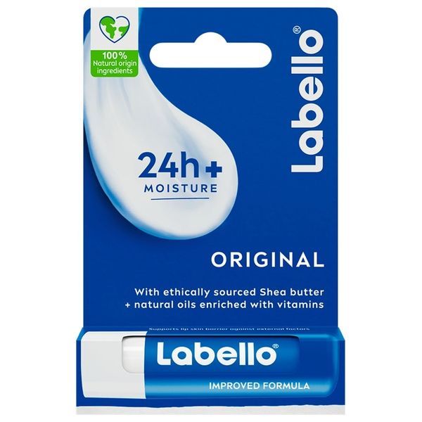 Labello 24H Moisturizing Original Lip Balm with Shea Butter, Natural Oils & Vitamins, 1 Piece