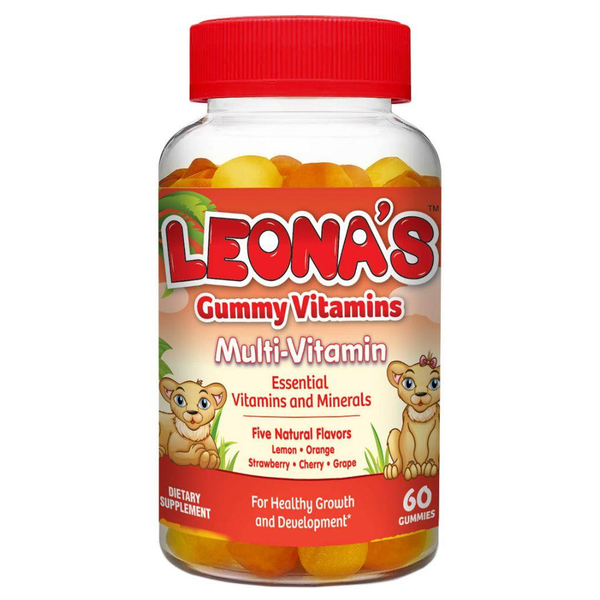 Leona’s Multivitamin Gummy Supplements Assorted Fruit Flavors for Children, 60 Pieces